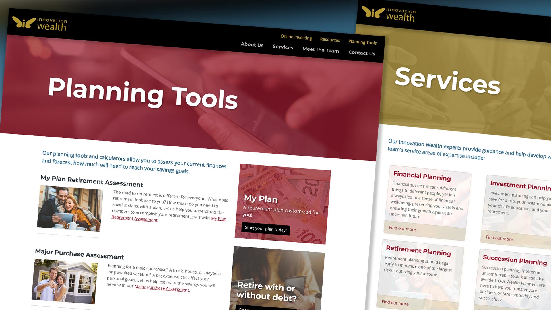 Innovation Wealth, Website, Innovation Wealth Website (2019), Portfolio Image, Innovation Wealth Tools & Services